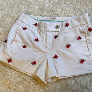 J. Crew • Embroidered Watermelon Shorts